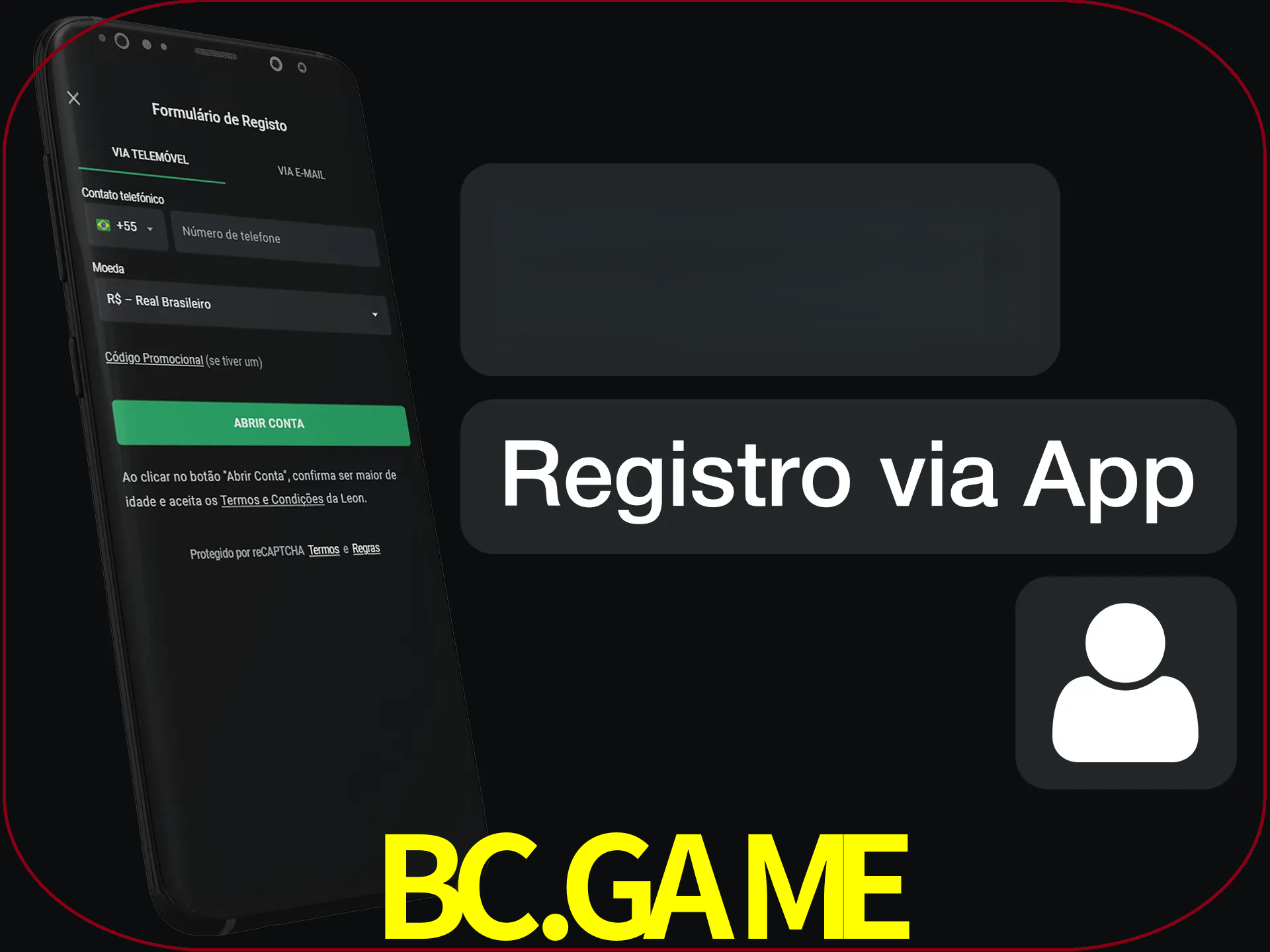 Registre-se com duas etapas usando o aplicativo.