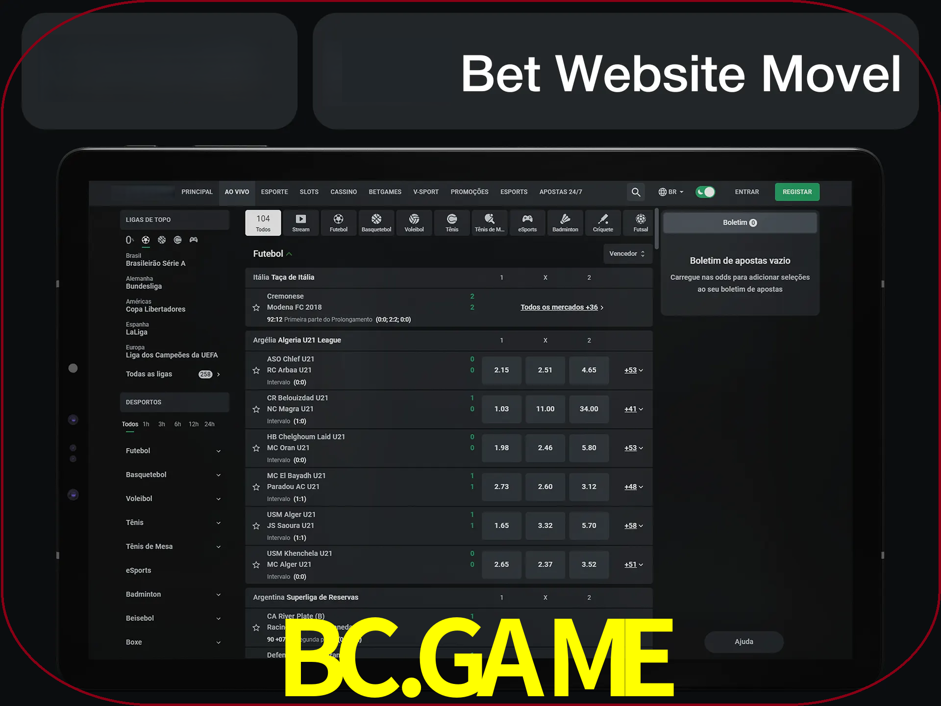 Use nosso website em qualquer dispositivo.