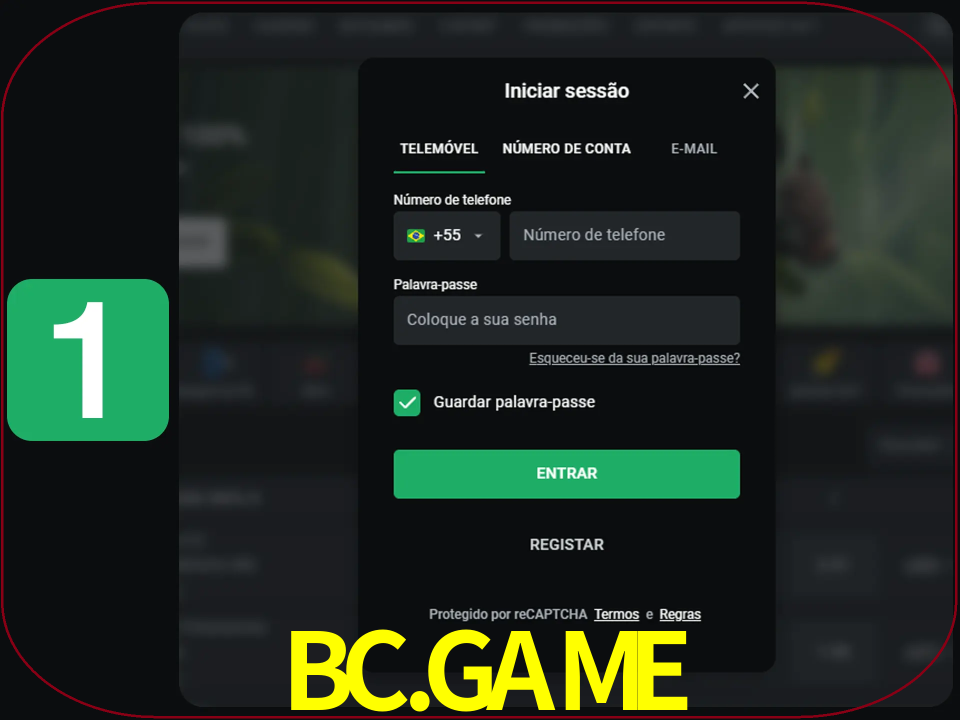 Clique no botão Entrar.